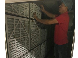 纸框初效过滤器在上海某大型商场成功运用案例